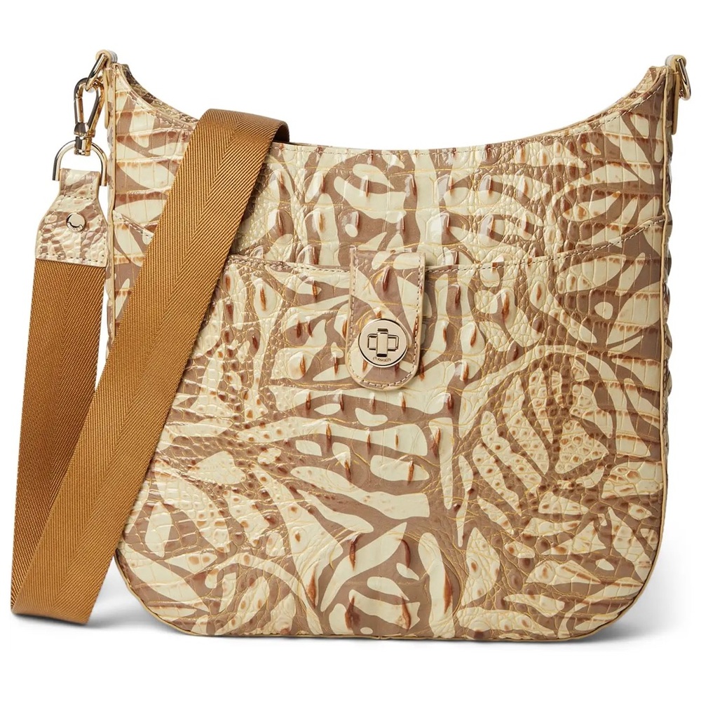 Brahmin Cream and Tan Crossbody Bag